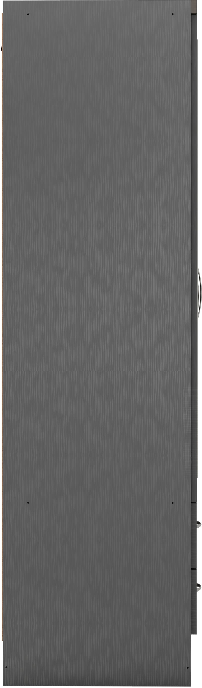NEVADA 4 DOOR 2 DRAWER WARDROBE - 3D EFFECT GREY