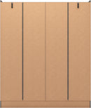 NEVADA 4 DOOR 2 DRAWER WARDROBE - 3D EFFECT GREY