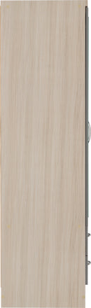 NEVADA 4 DOOR 2 DRAWER WARDROBE - GREY GLOSS/LIGHT OAK EFFECT VENEER