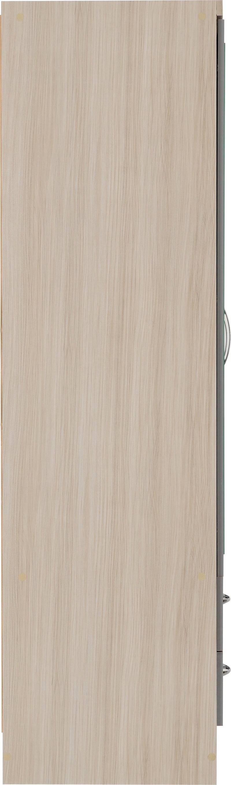 NEVADA 4 DOOR 2 DRAWER WARDROBE - GREY GLOSS/LIGHT OAK EFFECT VENEER