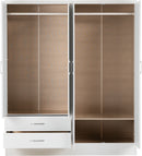 NEVADA 4 DOOR 2 DRAWER WARDROBE - WHITE GLOSS