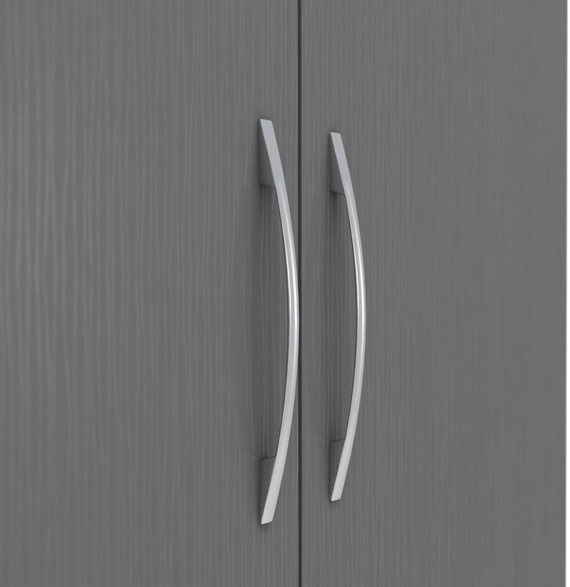 NEVADA 6 DOOR 2 DRAWER WARDROBE - 3D EFFECT GREY