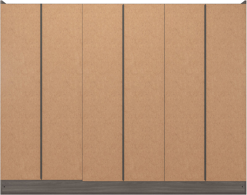NEVADA 6 DOOR 2 DRAWER WARDROBE - BLACK WOOD GRAIN