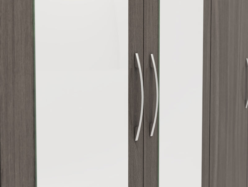 NEVADA 6 DOOR 2 DRAWER WARDROBE - BLACK WOOD GRAIN