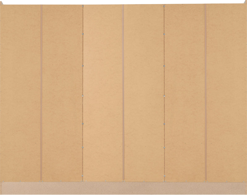 NEVADA 6 DOOR 2 DRAWER WARDROBE - GREY GLOSS/LIGHT OAK EFFECT VENEER