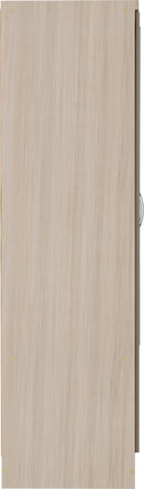 NEVADA 6 DOOR 2 DRAWER WARDROBE - OYSTER GLOSS/LIGHT OAK EFFECT VENEER