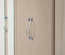 NEVADA 6 DOOR 2 DRAWER WARDROBE - OYSTER GLOSS/LIGHT OAK EFFECT VENEER