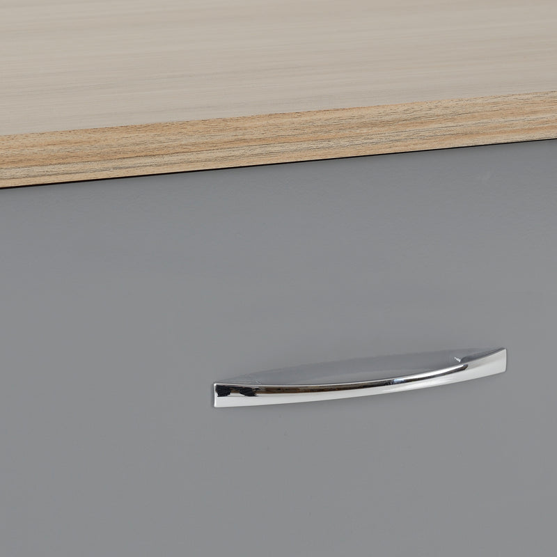 NEVADA 6 DRAWER CHEST - GREY GLOSS/LIGHT OAK EFFECT VENEER