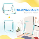 HOMCOM Kids Pink Gymnastic Bar W/ Adjustable Height, Foldable Training Bar