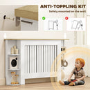 HOMCOM Vertical Slatted Heater Cover for Living Room, White