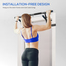 SPORTNOW Pull-Up Bar Doorway Push Up Stand W/ Resistance Bands