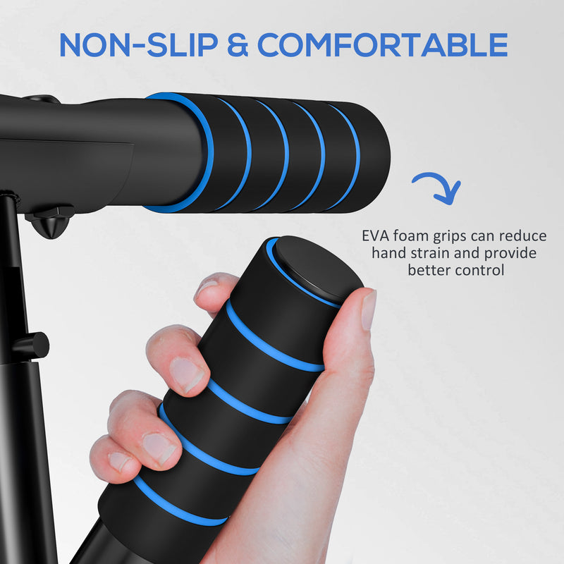 SPORTNOW Pull-Up Bar Doorway Push Up Stand w/ Resistance Bands, Blue