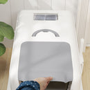 PawHut Stainless Steel Cat Litter Box with Removable Lid, Scoop, White