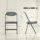 HOMCOM Folding Chairs Set of 4 with Cushioned Seat, Steel Frame, Grey