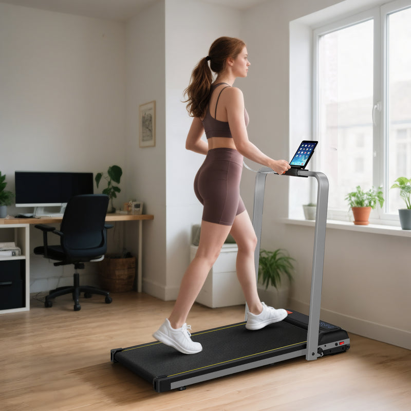 SPORTNOW Folding Treadmill Under Desk Walking Pad with Incline