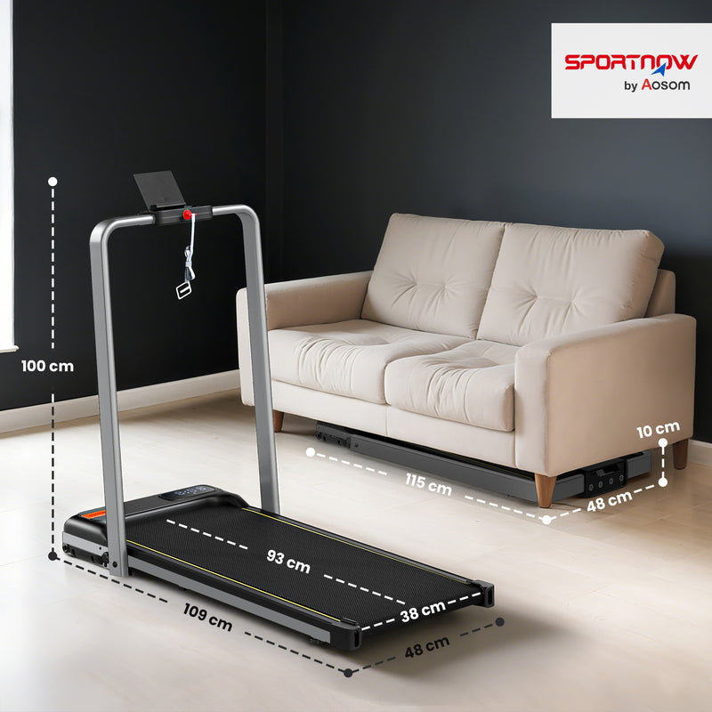 SPORTNOW Folding Treadmill Under Desk Walking Pad with Incline
