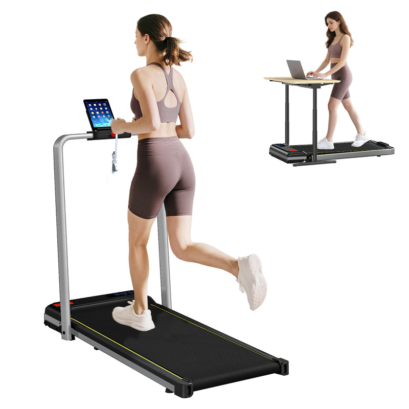 SPORTNOW Folding Treadmill Under Desk Walking Pad with Incline