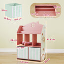 AIYAPLAY Kids Bookshelf with Storage, Toy Storage Unit for Playroom, Pink