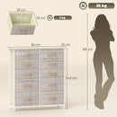 HOMCOM Fabric Chest of Drawers, 8 Drawer Dresser for Bedroom