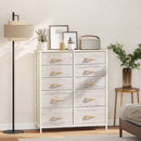 HOMCOM Fabric Chest of Drawers, 8 Drawer Dresser for Bedroom