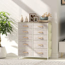 HOMCOM Fabric Chest of Drawers, 8 Drawer Dresser for Bedroom