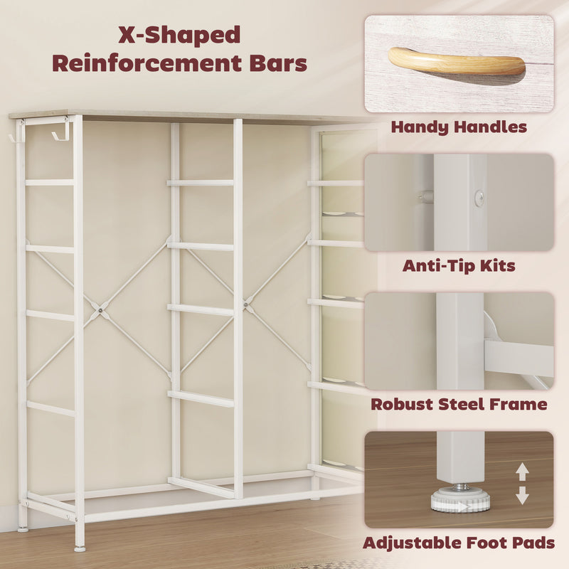 HOMCOM Fabric Chest of Drawers, 8 Drawer Dresser for Bedroom