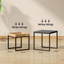 HOMCOM Modern Coffee Table Set Square Nest of Tables for Small Space