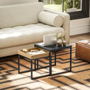 HOMCOM Modern Coffee Table Set Square Nest of Tables for Small Space