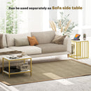 HOMCOM Modern Coffee Table Set Of Two W/ Steel Frame Marble-Effect Gold Tone