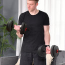 HOMCOM 15 kg Adjustable 2 in 1 Barbell Dumbbells Weight Set for Body Fitness
