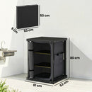 Outsunny Camping Cupboards, Folding Camping Kitchen Table With 3-Tier