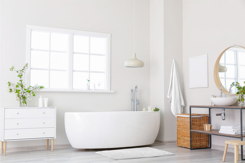 Noodle Soft Touch Non-Slip Bathroom Rug in White