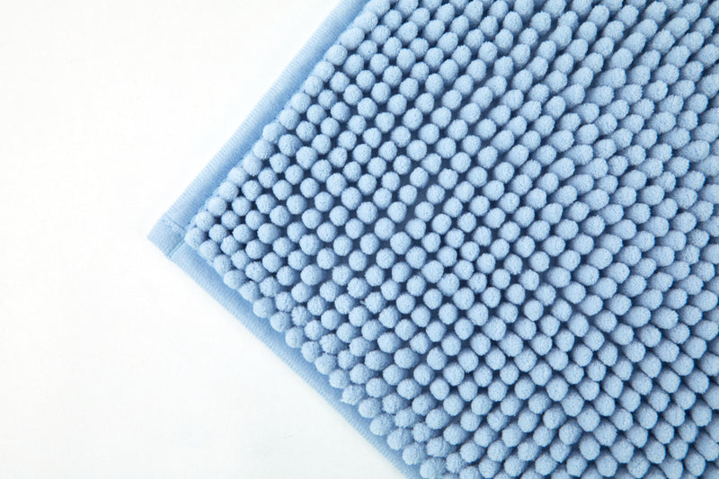 Noodle Soft Touch Non-Slip Bathroom Rug in Blue