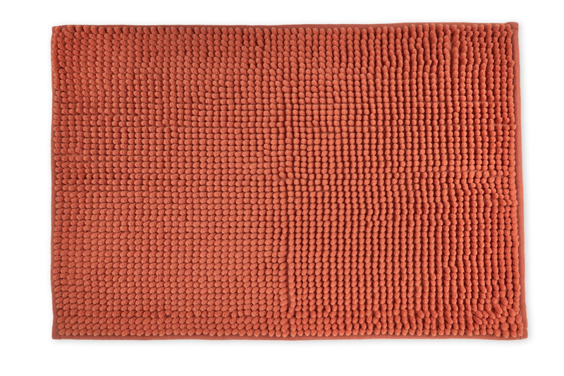 Noodle Soft Touch Non-Slip Bathroom Rug in Burnt Orange