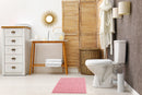 Noodle Soft Touch Non-Slip Bathroom Rug in Pink