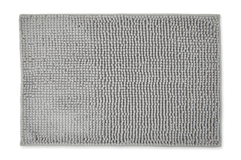 Noodle Soft Touch Non-Slip Bathroom Rug in Silver