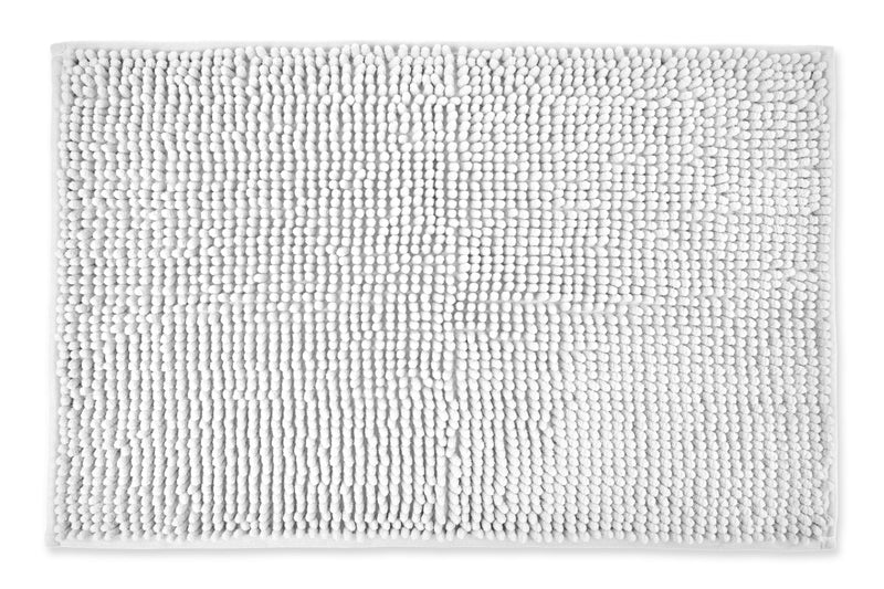 Noodle Soft Touch Non-Slip Bathroom Rug in White