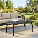 Outsunny 90 cm Rattan Garden Coffee Table Wicker Outdoor Table Furniture