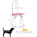 PawHut Foldable Dog Grooming Table Adjustable Arm 81x49x80 Cm