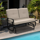 3 Person Patio Glider Chair with Cushions