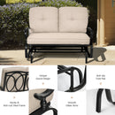 3 Person Patio Glider Chair with Cushions