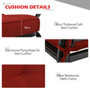 Garden Furniture Set With 2 Seat Cushioned Sofa And Coffee Table-Red