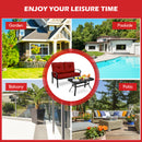 Garden Furniture Set With 2 Seat Cushioned Sofa And Coffee Table-Red