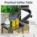 3 Pieces Patio Bistro Set With Coffee Table And 2 Stackable Chairs-Black