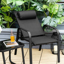 3 Pieces Patio Bistro Set With Coffee Table And 2 Stackable Chairs-Black