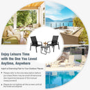 3 Pieces Patio Bistro Set With Coffee Table And 2 Stackable Chairs-Black