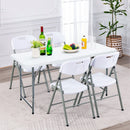 Portable Bi-fold Picnic Table with 3-Level Height Adjustment
