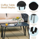 4 Piece Patio Conversation Set with Seat Back Cushions-Beige