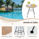 3 Piece Patio Rattan Set With 2 Cushioned Chairs And Tempered Glass Table-Gray