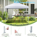 3m X 3m Pop Up Gazebo With Adjustable Height And Double Vented Roof-White